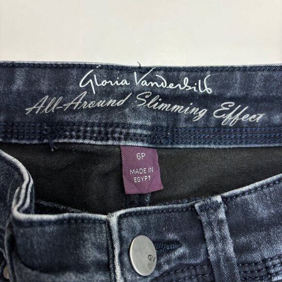 Gloria Vanderbilt Avery Straight Leg Women's size 6P Dark Wash BLue Denim Jeans - Picture 2 of 4